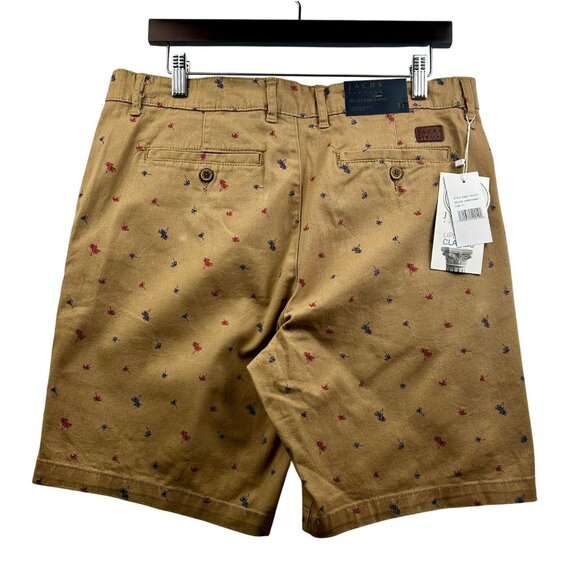 JACHS Bleeker Men's Shorts Palm Tree Print Stretch Cotton Flat Front Chino Sz 31 - Picture 3 of 9